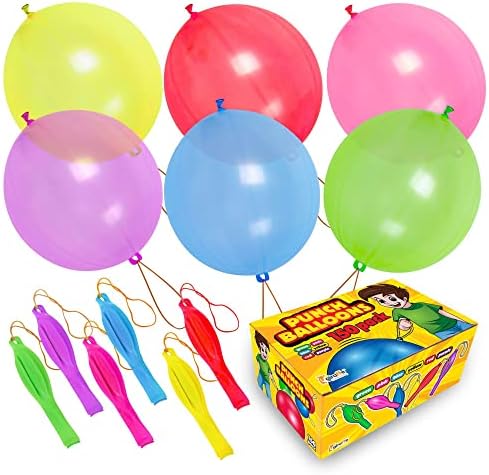 150Pk Valentines Day Gifts for kids, Party Favor Neon Punch Balloon, Easter Basket Fillers, Goodie Bags Stuffers, Birthday Party Favors for Kids, Classroom Prizes, Valentines day gifts Kids Classroom
