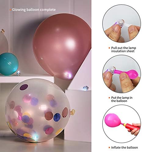 100 Pcs Multicolor LED Balloon Light, Rainbow Colored Round Led Flash Mini Ball Light for Paper Lantern Balloon, Indoor Outdoor Party Event Fun Birthday Party Wedding Halloween Christmas Decorations