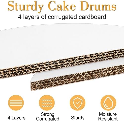12 PCS Cake Drums 14 Inch, Cake Boards 14 Inch, 14 Inch Cake Drum, Cake Boards 14 Inch Round, Cake Drum 14 Inch Round, 1/2" Thick Cardboard, Sturdy Cake Base, Food Grade Cake Rounds, Base para Pastel