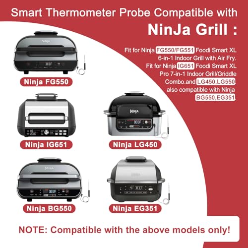 1 Pack Replacement Meat Probe for Ninja FG550/FG551,IG651, LG450CCO,BG550,EG351,LG550CO,Smart Thermometer Probe for Ninja Indoor Grill Accessories,