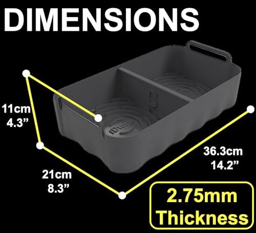11 QT Premium Silicone Liner | 11QT Air Fryer Liners | Specifically Made for Ninja AD350CO | Ninja Foodi 11 Quart 7-in-1 MegaZone XL FlexBasket Liner | 1PC