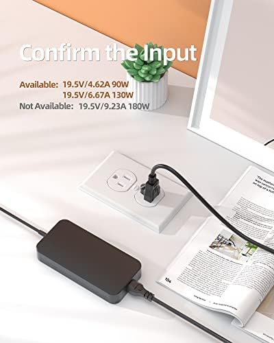 130W AC Charger Fit for Dell Vostro 7500 7590,Inspiron 7590 7591 7501 7790 5400 5401 5490 5491,XPS 15 7590 AIO Laptop Adapter Power Supply Cord