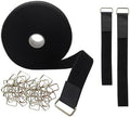 1" x16ft Hook and Loop Straps with 25 Metal Buckles, Reusable Cinch Straps,Adjustable Multi-Purpose Cable Straps 1 inch Wide, Reusable Nylon Securing Cord Ties for Organizer or Storage (Black)