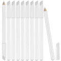 10 Pieces White Nail Pencils 2-In-1 Nail Whitening Pencils French Manicure Pen with Cuticle Pusher Cap for DIY Nail Design Manicure Supplies