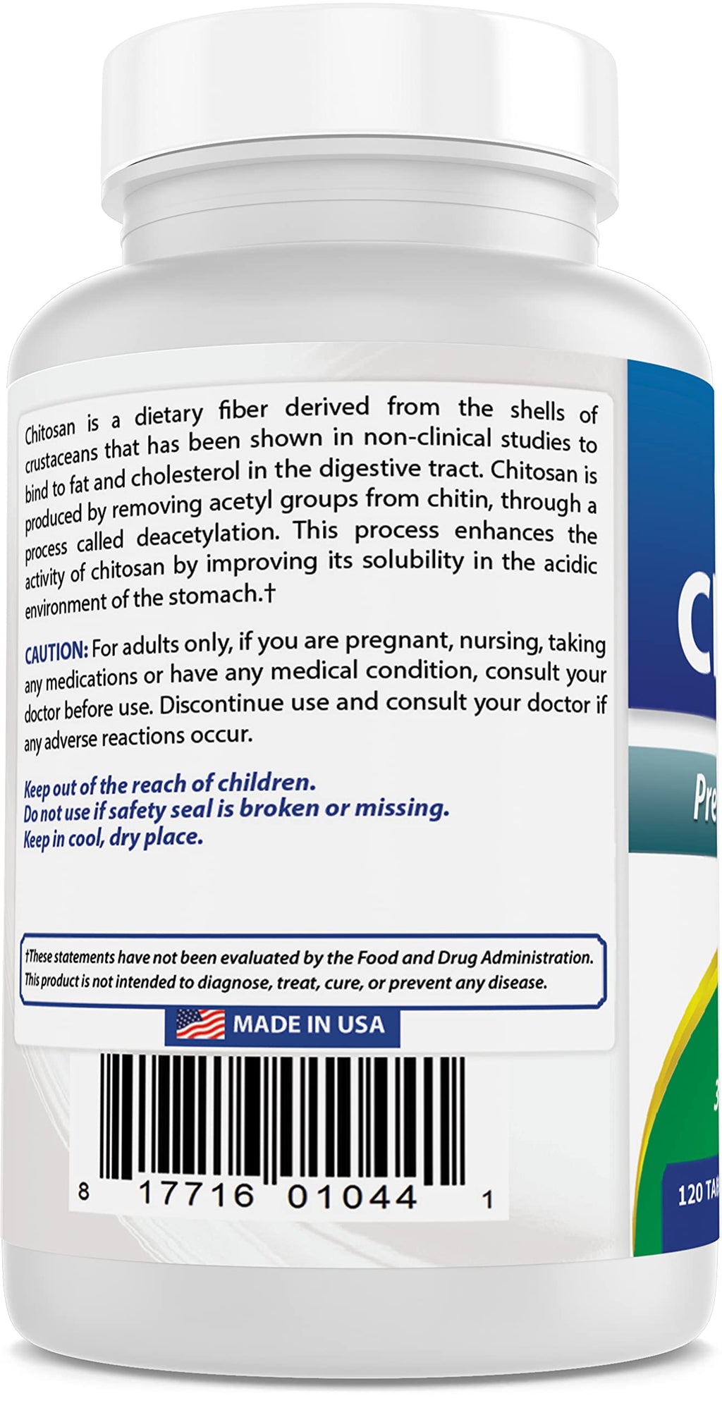 #1 Chitosan 500mg 120 Tablets by Best Naturals - Supports fat absorbing action - Manufactured in a USA Based GMP Certified Facility and Third Party Tested for Purity. Guaranteed!! pack of 2