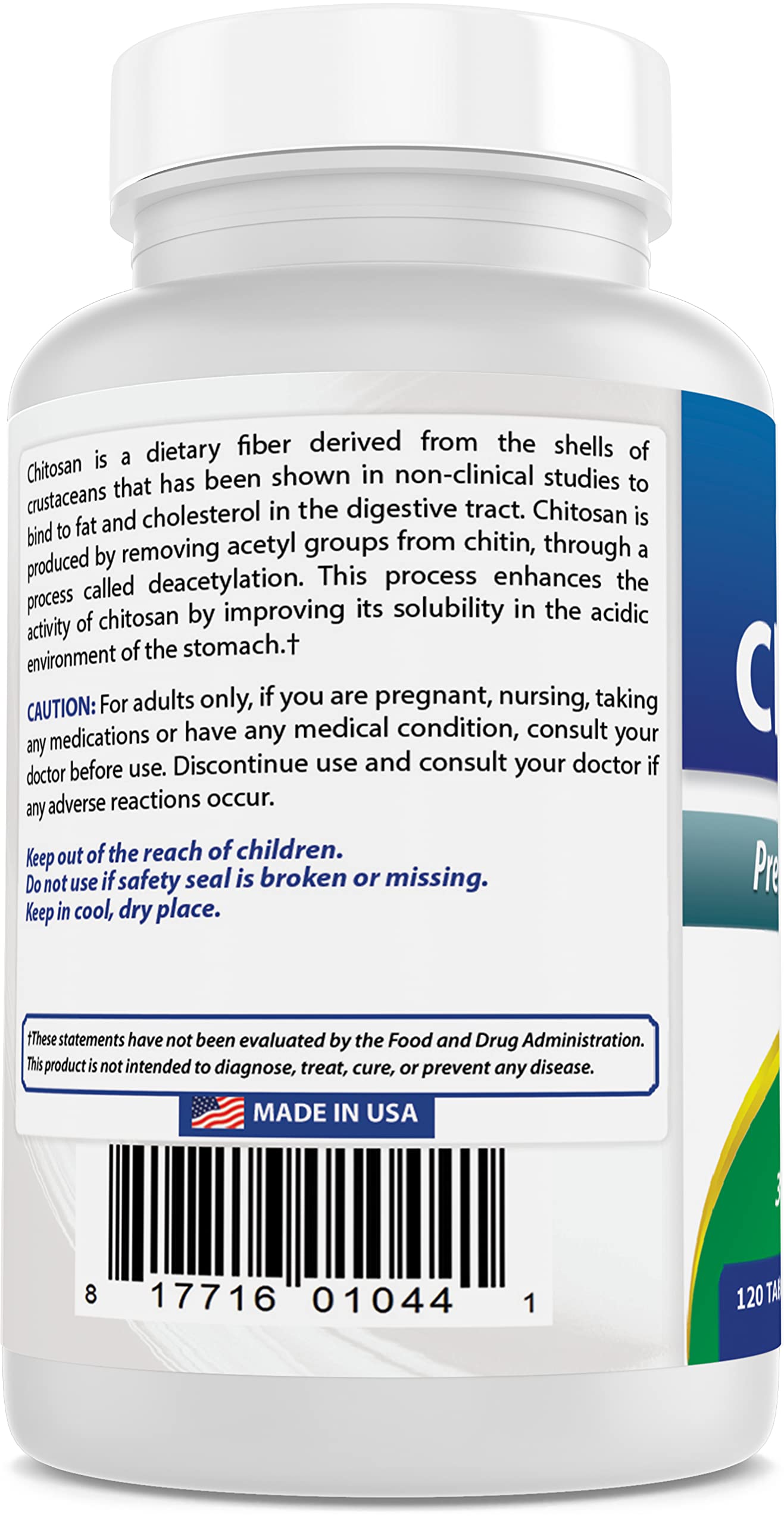 #1 Chitosan 500mg 120 Tablets by Best Naturals - Supports fat absorbing action - Manufactured in a USA Based GMP Certified Facility and Third Party Tested for Purity. Guaranteed!! pack of 2