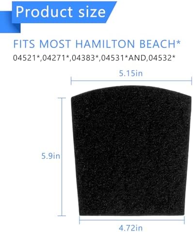 04530GM Filter Compatible with Hamilton Beach with True Air Odors 04530F 04251 04271 04530 04530F 04294 04531GM 04532GM 04234G Carbon Filters(6Pcs)