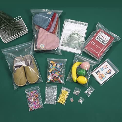100 PCS 9" x 12" Thick Clear Zip Poly Lock Plastic Bags Seal Reclosable Zip Bag Durable 2.4 Mil Prints Photo Cards Envelopes Snacks Seeds Zipper Bags