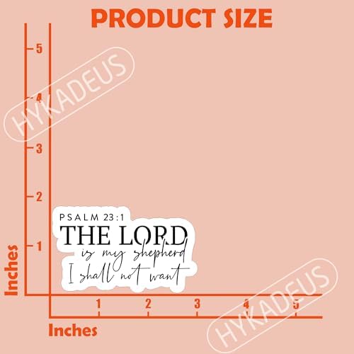 (3Pcs) Psalm 23:1 The Lord is My Shepherd Sticker, Christian Bible Scripture, Inspirational Words Stickers, Decals for Books Laptops Phones Tumblers Water Bottles, Waterproof Vinyl Size 3 x 1.8 Inch