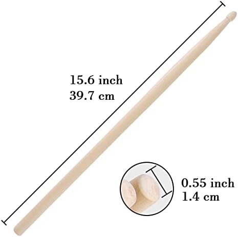 12 Pairs Drum sticks 7A Classic Maple Wood Drumsticks Wood Tip Drumstick for Adults Kids and Beginners