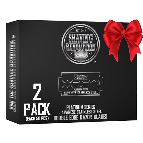 100 Count Double Edge Razor Blades - Men's Safety Razor Blades for Shaving - Platinum Japanese Stainless Steel Double Razor Shaving Blades for Men for a Smooth, Precise and Clean Shave