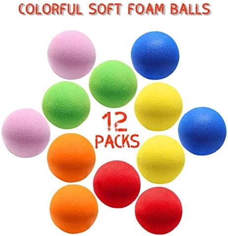 12 Pieces Soft Foam Balls Lightweight Mini Play Balls for Safe Indoor Toys Fun Vibrant Assorted Colors Orbs Unique Birthday Party Favors for Boys and Girls