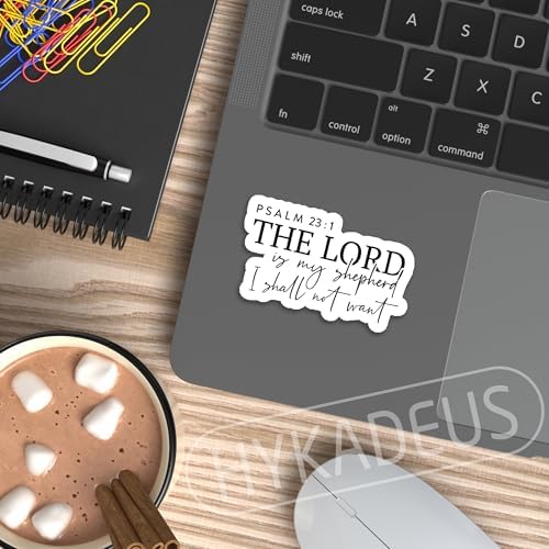 (3Pcs) Psalm 23:1 The Lord is My Shepherd Sticker, Christian Bible Scripture, Inspirational Words Stickers, Decals for Books Laptops Phones Tumblers Water Bottles, Waterproof Vinyl Size 3 x 1.8 Inch
