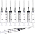 100 Pack 5ml/cc Plastic Luer Lock Syringa with 22Ga and Cap, Individually Sealed Wrapped, for Scientific Labs, Measuring Liquid, Refilling Cartridges or Glue Applicator