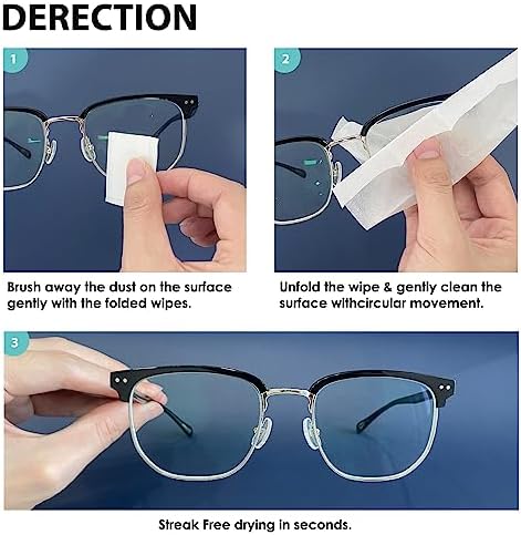 150 Count Lens Wipes for Eyeglasses, Eyeglass Lens Cleaning Wipes Pre-moistened Individually Wrapped Sracth-Free Streak-Free Eye Glasses Cleaner Wipes for Sunglass, Camera Lens, Goggles