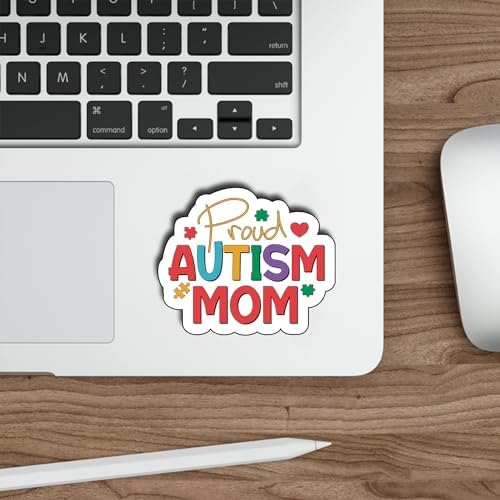 (3Pcs) Proud Autism Mom Sticker, Autism Mom Car Decals, Mama Proud Autistic Sticker, Autism Car Sticker Decal for Laptop Phone Water Bottles Kindle Gifts Lover Boys Girls Grandma Autism 3"x2.8'' Inch