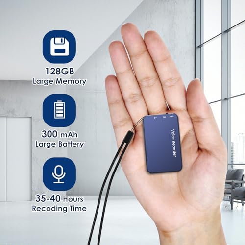 128GB Professional Voice Recorder - 1536KB Superior Sound Quality, Vormooi Premium Metal Recording Device with 40Hrs Battey Time, Ideal for Interview Class Lecture Meeting
