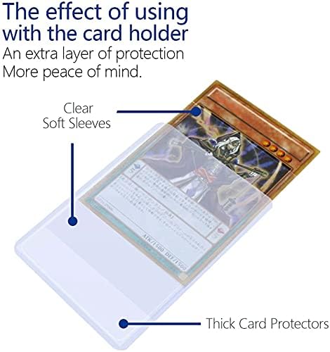 150 Pack Trading Card Sleeves, Toploaders Consist 50 Hard Plastic Card Protectors + 100 Clear Soft Sleeves for Baseball Game Sports Collectible Trading Card（3" x 4" regular）