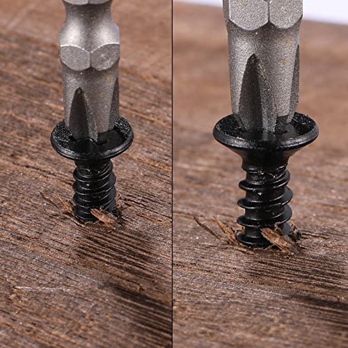 #4 x 1/2" Wood Screw 500Pcs 18-8 (304) Stainless Steel Screws Flat Head Phillips Fast Self Tapping Drywall Screws Black Oxide by SG TZH