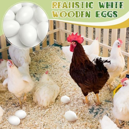 12 Pieces Wooden Fake Eggs, White Wooden Easter Egg Wood Eggs for Easter Crafts Home Decor, Great for Easter DIY Decorations