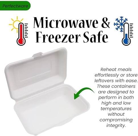 100% Compostable Single Compartment Take Out Food Containers 9x6". 25 Containers, Natural Disposable Bagasse, Eco-Friendly Biodegradable Made of Sugar Cane-Package of 25ct