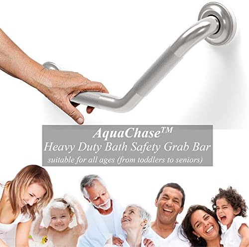 1-1/4" Knurled Grab Bar, ADA Compliant Bath Safety Shower Handrail, Bathroom Mobility Aid Handle for Seniors and Disabled, Heavy Duty 500lbs Support