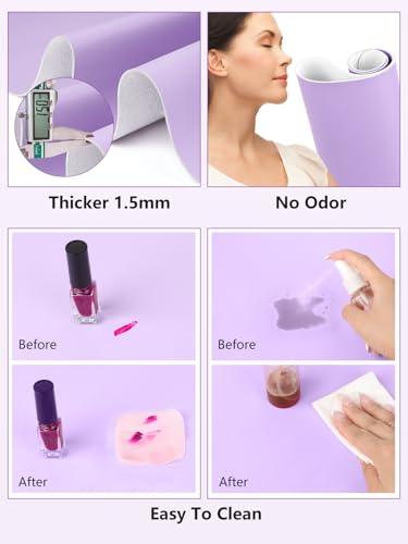 (MAT ONLY) Nail Art Table Mat, Nail Arm Rest Pad for Acrylic Nails, Soft Microfiber PU Leather Nail Mat for Table, Foldable Nail Hand Rest Pillow Manicure Pad, Acrylic Nail Desk Mat for Nail Cushion