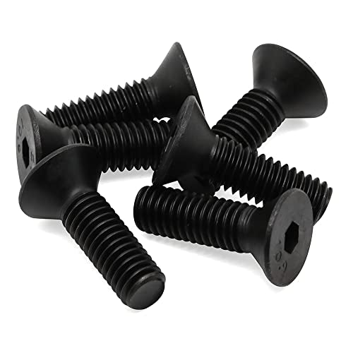 1/4-20 x 2 Flat Head Socket Cap Screws Countersunk Bolts Countersunk Bolts, Alloy Steel Grade 10.9, Fully Threaded, Black Oxide, 30 PCS