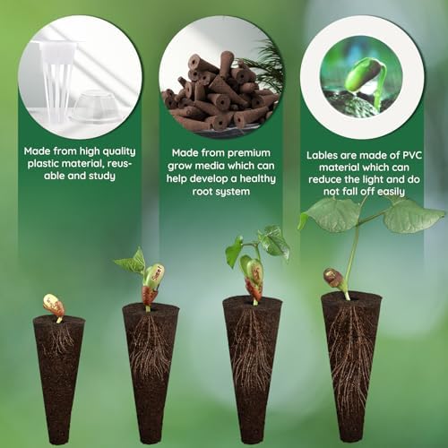 121pcs Seed Pods Kit for AeroGarden, Seed Starter Sponges, Hydroponics System Indoor for All Brands, Grow Anything Kit with 30 Grow sponges, 30 Pod Labels, 30 Grow Baskets, 30 Grow Domes, 1 Tweezer