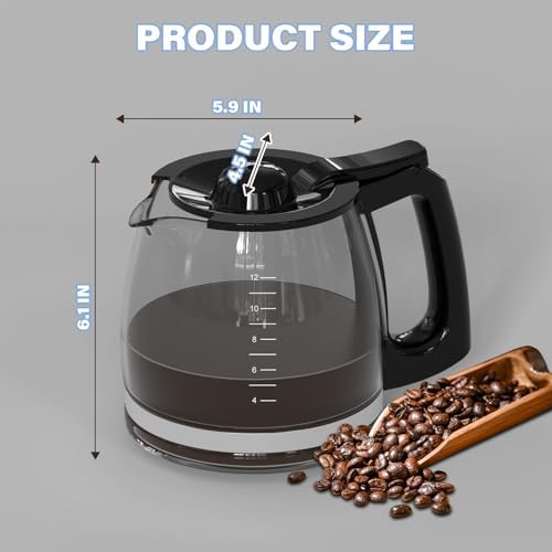 12 Cup Coffee Maker Carafe Replacement Pot Compatible with Hamilton Beach Flexbrew Models: 49902, 49915, 49905C, CM4309, 49317, 49467, 49611, 49904, 49934, 46230, 46290, 46293, Part Number: 990136800