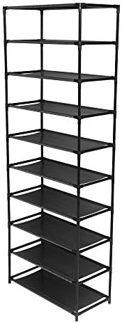 10 Tier Shoe Rack Storage Rack for 20-30 Pairs of Shoes, Stainless Steel Shoe Storage Rack for Entryway, Hallway, Room, Closet, Garage