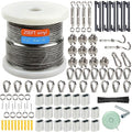 1/8" Wire Rope Kit，Steel Wire Cable，200FT Turnbuckles for Cables Wire，Vinyl Coated Stainless Steel Cable Wire for Outdoor,Garden,Kitchen,Craft with Turnbuckle