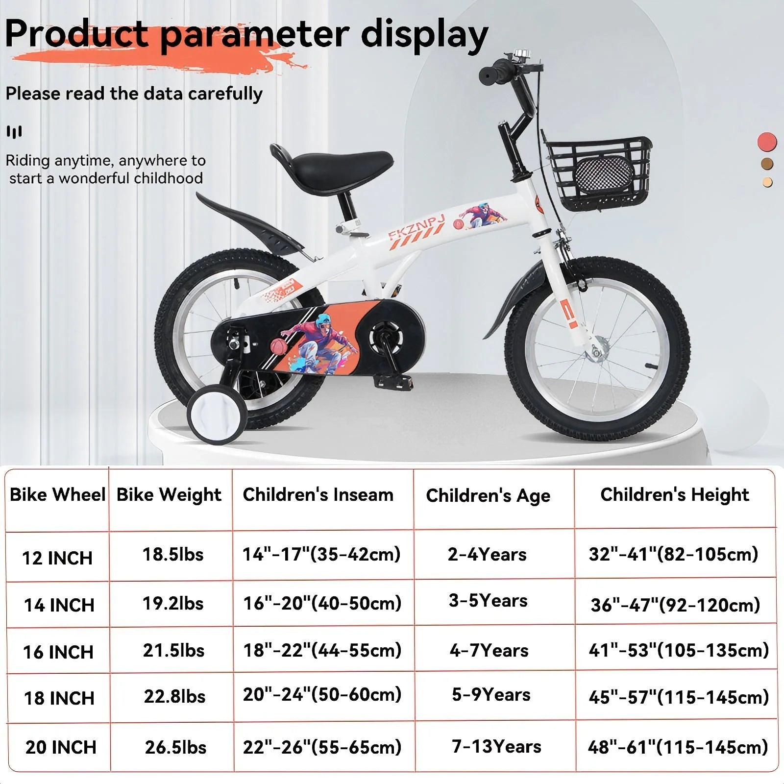 Baprem 18" Girls Bike for 5-9 Years Old Kids, Cute Kids Bike with Training Wheels, Steel Frame Sporty Children Bicycle, Pink