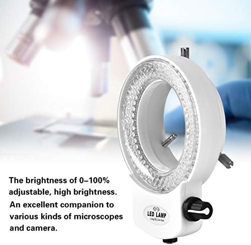 144 LED Ring Light Adjustable Microscope Camera 144 LED Beads Light Source Brightness Ring Lamp for Stereo Microscope (White)