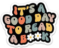 (3PCs) It's A Good Day to Read A Book Sticker, Retro Booktok Book Lover Stickers, Daisy Reading Waterproof Vinyl Decals for Laptop Tumbler Kindle Water Bottle Bookish Gifts for Readers (3 Inches)