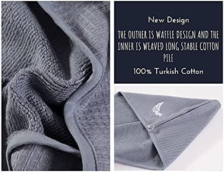 100% Turkish Cotton Hair Towel Wrap for Women,Non Microfiber,Super Absorbent,AntiFrizz,Plopping Hair Drying Waffle Bath Towels for Curly,Long&Thick Hairs,Head Wrap,2 Pack10x26inc (Grey+Grey)