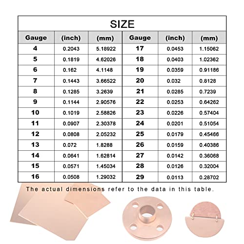 12 Gauge 99.9% Pure Copper Sheet, 1 Pcs (0.08" x 7.9" x 7.9") Copper Plates Brass Plates for Jewelry, Crafts, Repairs, Electrical