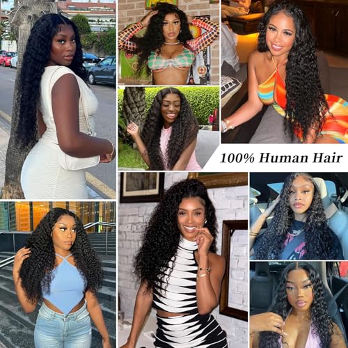 13x6 Deep Wave Lace Front Wigs Human Hair Wigs for Women Deep Curly Lace Front Wig Human Hair HD Lace Frontal Wigs Human Hair Pre Plucked with Baby Hair(26 Inch)