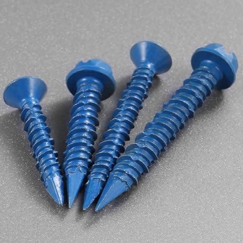 1/4x2-1/4 Inch 40PCS Hex Head Concrete Screws, Screws Anchor with Drill Bit,for Masonry, Block, Brick, Cement, Stucco, No Pre Drilling, Diamond Point