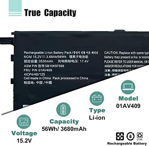 01AV409 00HW028 01AV457 01AV458 SB10F46466 01AV439 00HW029 SB10F46467 Laptop Battery for Lenovo Thinkpad X1 Carbon 4th Gen 4 2016 ThinkPad X1 Yoga Gen1 Gen2 Series SB10K97567 01AV438 01AV473