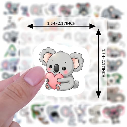 100Pcs Cute Koala Stickers, Waterproof Animal Sticker for Water Bottle Laptop Phone Cases Planner Skateboard Luggage Helmet Party Favor Decor, Ideal for Adults Teens Teacher Rewards