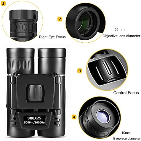 12x30 High-Resolutio Binocularsn for Adult & Kid's Optics Compact Binocular,Bird Watching,Camping,Travel,Spy Games&Exploration (Black)
