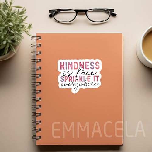 (3PCS) Kindness is Free Sprinkle It Everywhere Sticker Mental Health Inspirational Motivational Sticker Kindness Sticker, Waterproof Vinyl Decal for Books Laptops Tumblers Water Bottle, Size 3" x 2.3"