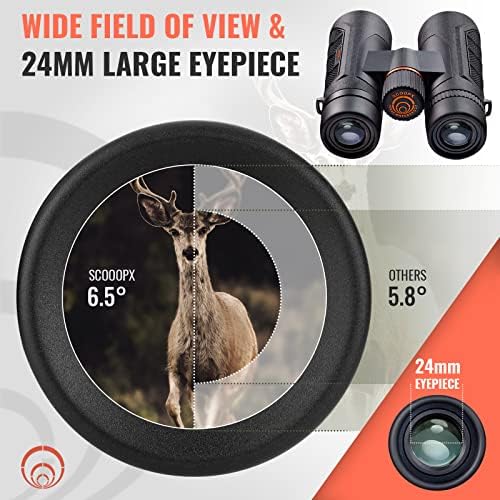 10x42 Ultra HD Binoculars with Phone Adapter and Harness - 24mm Large View Eyepiece, Edge-to-Edge Sharpness, 6.5° Wide Angle Field of View - Lightweight Waterproof Binoculars for Bird Watching Huntin1