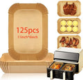 125 PCS Air Fryer Liners Disposable, 11x6 Inch Unbleached Parchment Paper for Ninja Smart XL Air Fryer, Baking Accessories, Safe & Non-Stick Air Fryer Parchment Paper Liners