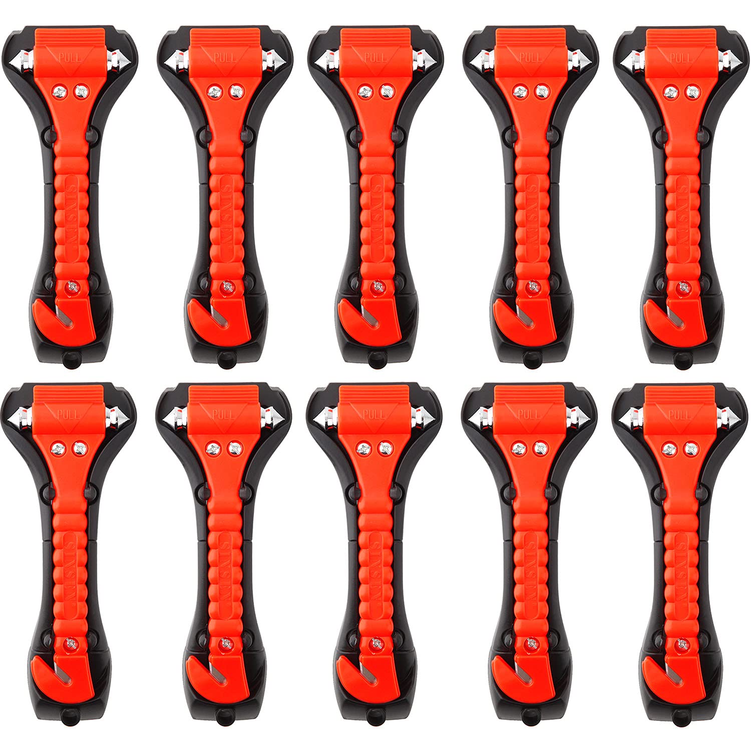 10 PCS Car Safety Hammer Emergency Escape Tool Auto Car Window Glass Hammer Breaker and Seat Belt Cutter Escape 2-in-1 for Family Rescue & Auto Emergency Escape Tools