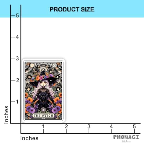 (3Pcs) The Witch Tarot Card Sticker 3'' Skeleton Witchy Gothic Skull Wiccan Witchcraft Supplies Vintage Aesthetic Stickers for Water Bottles Laptops Notebooks