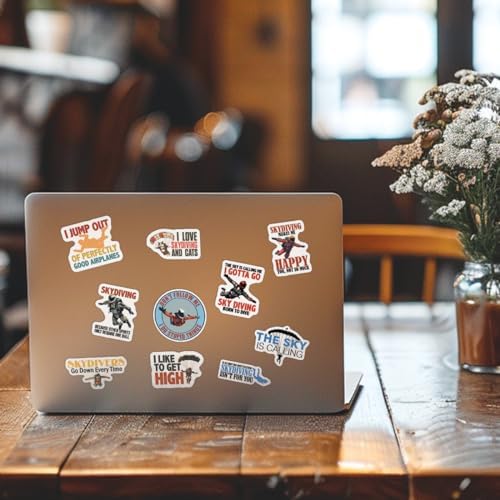 (10pcs) Skydiving Stickers Funny Skydiver Decals Skydiving Skydive Funny Gifts Multiple Different Design, Waterproof, UV- Resistant, Suitable for Tumbler, Laptop, Car, Truck
