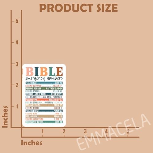 (3PCS) Bible Emergency Numbers Sticker Nutrition Facts Sticker Christian Faith Sticker, Bible Verse Sticker, Waterproof Vinyl Decal for Books Laptops Tumblers Water Bottles and More, Size 3" x 2.1"