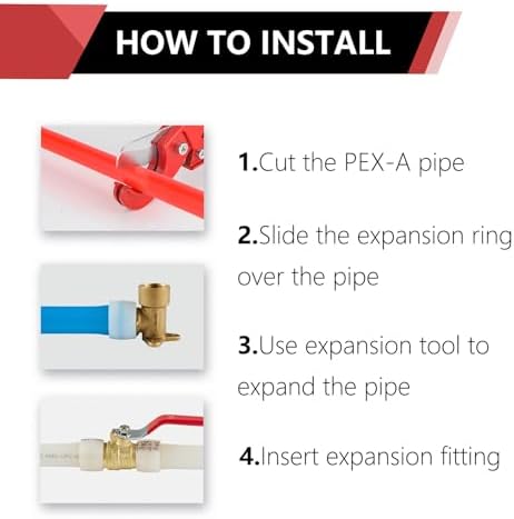 (Pack of 100) EFIELD 1/2 Inch F1960 Expansion Rings/Sleeves for Pex A Piping System